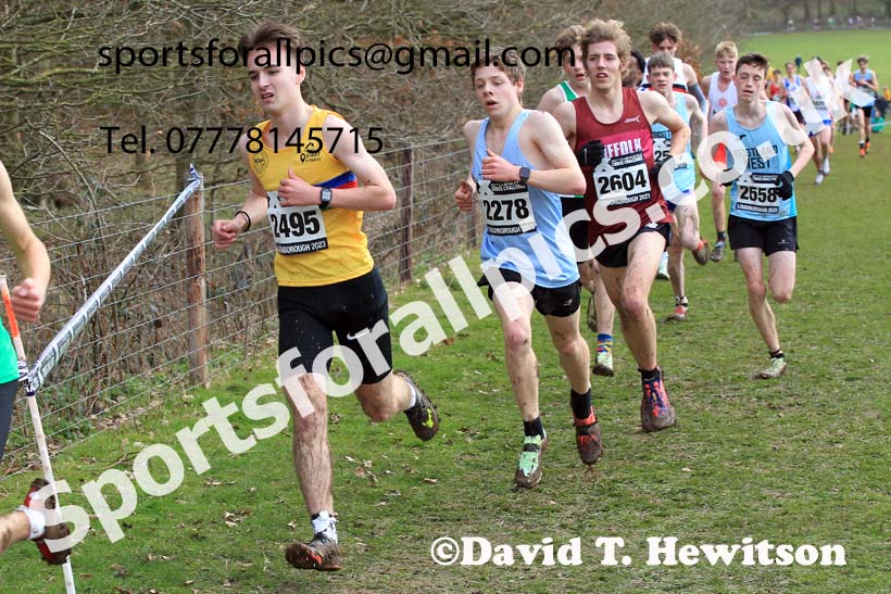 Mens Under-17s 2023 UK CAU Inter Counties Cross Country Champs, Prestwold Hall, Loughborough. Photo: David T. Hewitson/Sports for All Pics